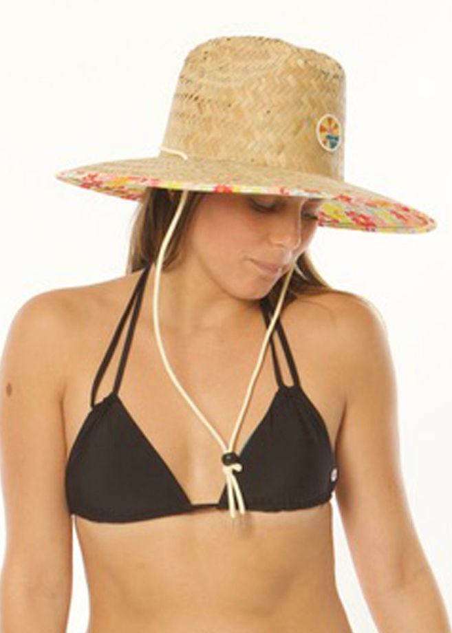 Coral Sisstrevolution Fort Mason Hat featuring a woven design and floral brim.