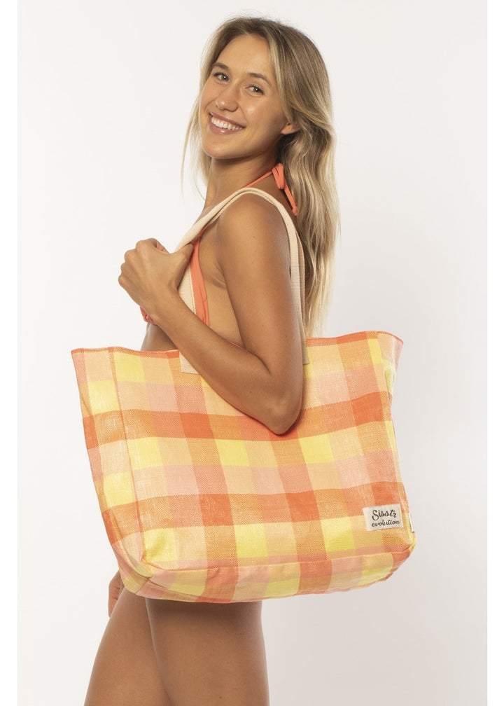 Sisstrevolution Sisstrevolution Beach Plaid Tote