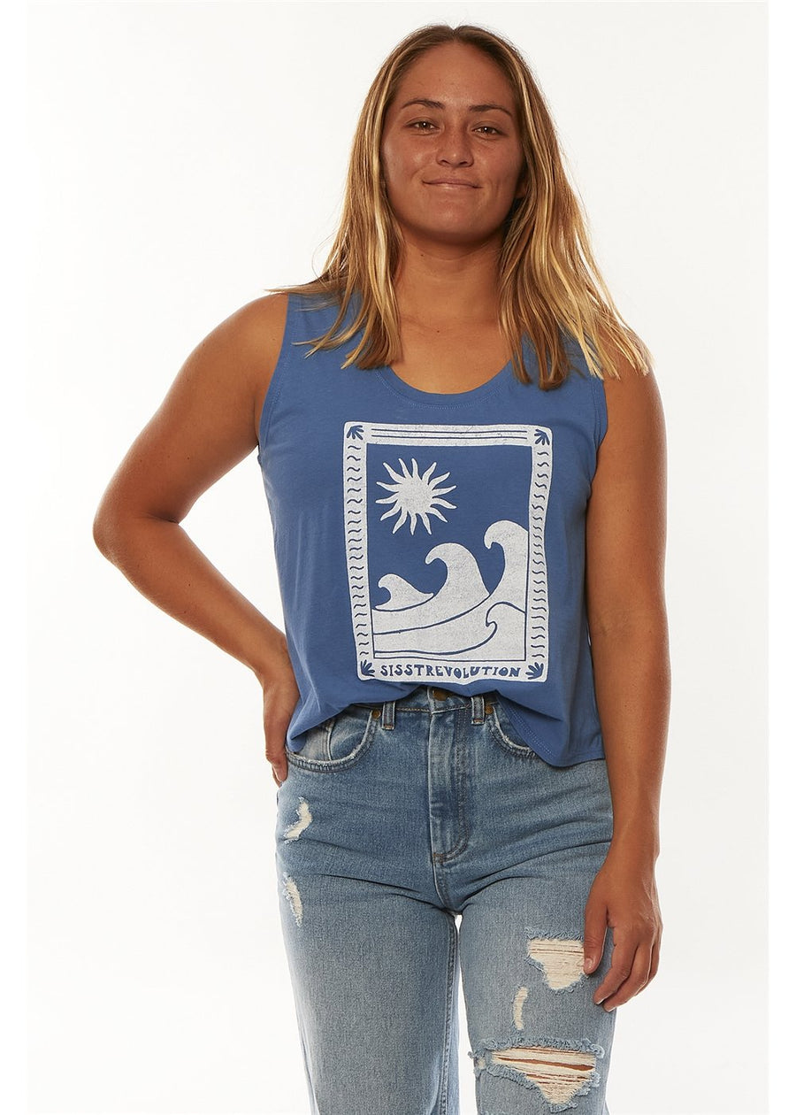 Sisstrevolution Sisstrevolution High Seas Knit Tank - Blueberry