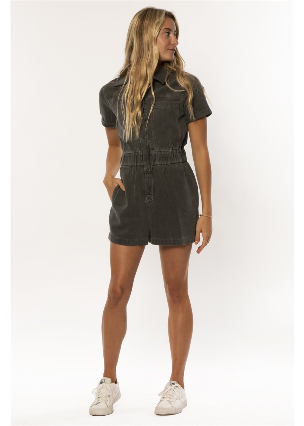 Sisstrevolution Sisstrevolution Road Short Sleeve Romper - Black Fade