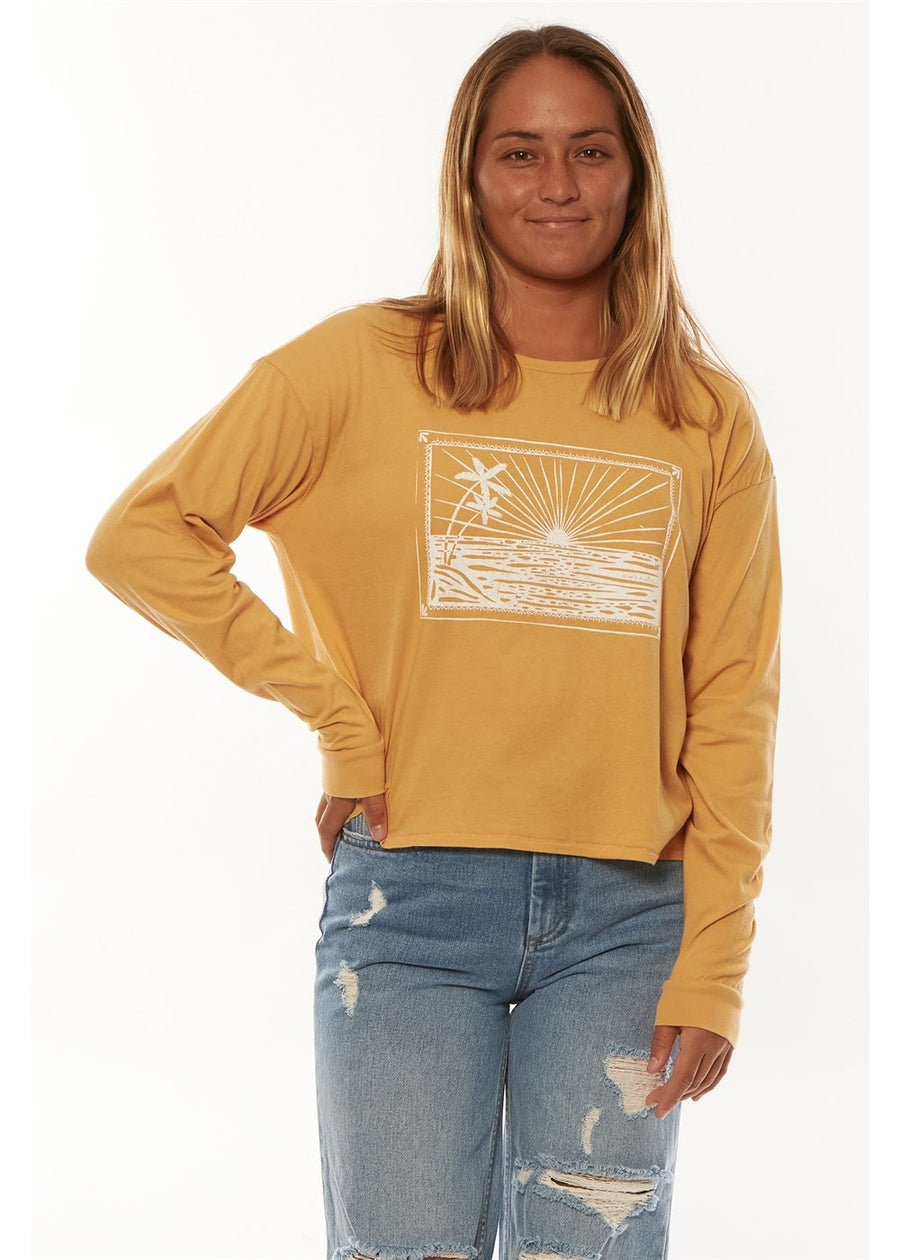 Sisstrevolution Sisstrevolution Sunny Days LS Knit Tee - Sunkissed Sands