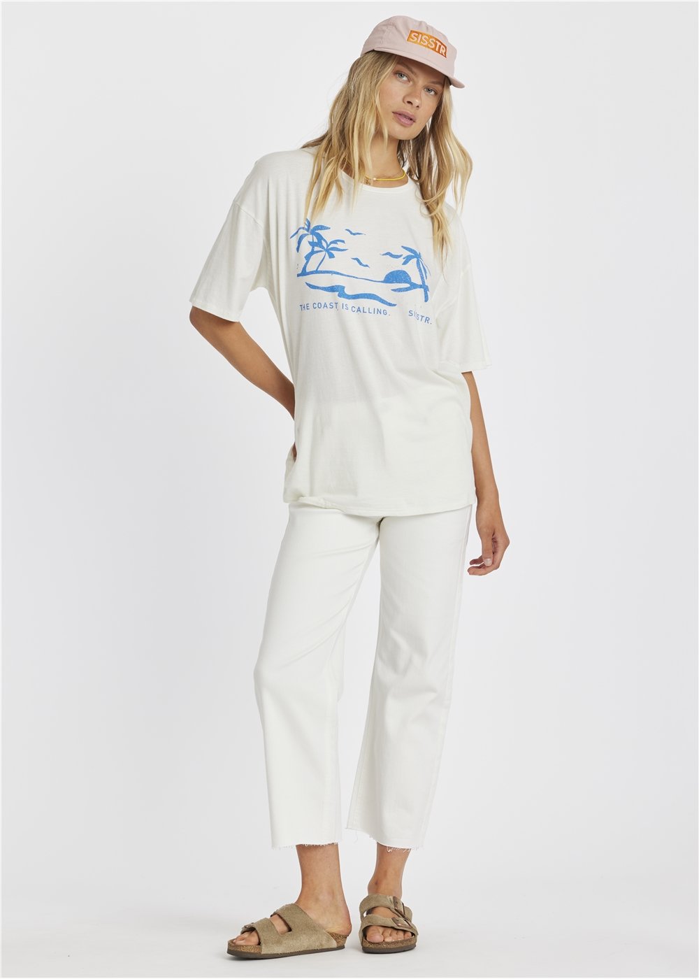 Sisstrevolution Kickin It Slouch Short Sleeve Tee - White
