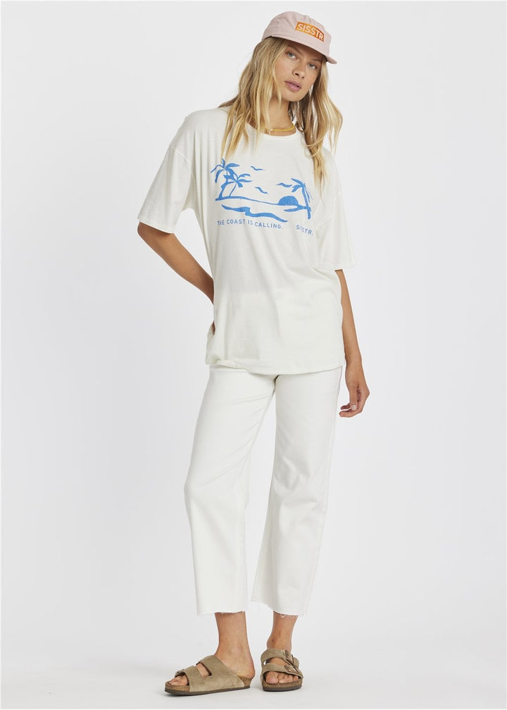 Sisstrevolution Kickin It Slouch Short Sleeve Tee - White
