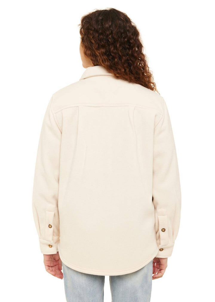 Sisstr Michelle Eco-Zy Shirt in sea salt, back view showcasing mid-length design.