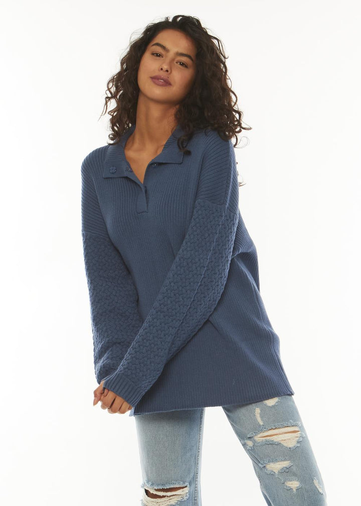 Sisstrevolution Sisstrevolution Flint Ls Sweater - blue fog