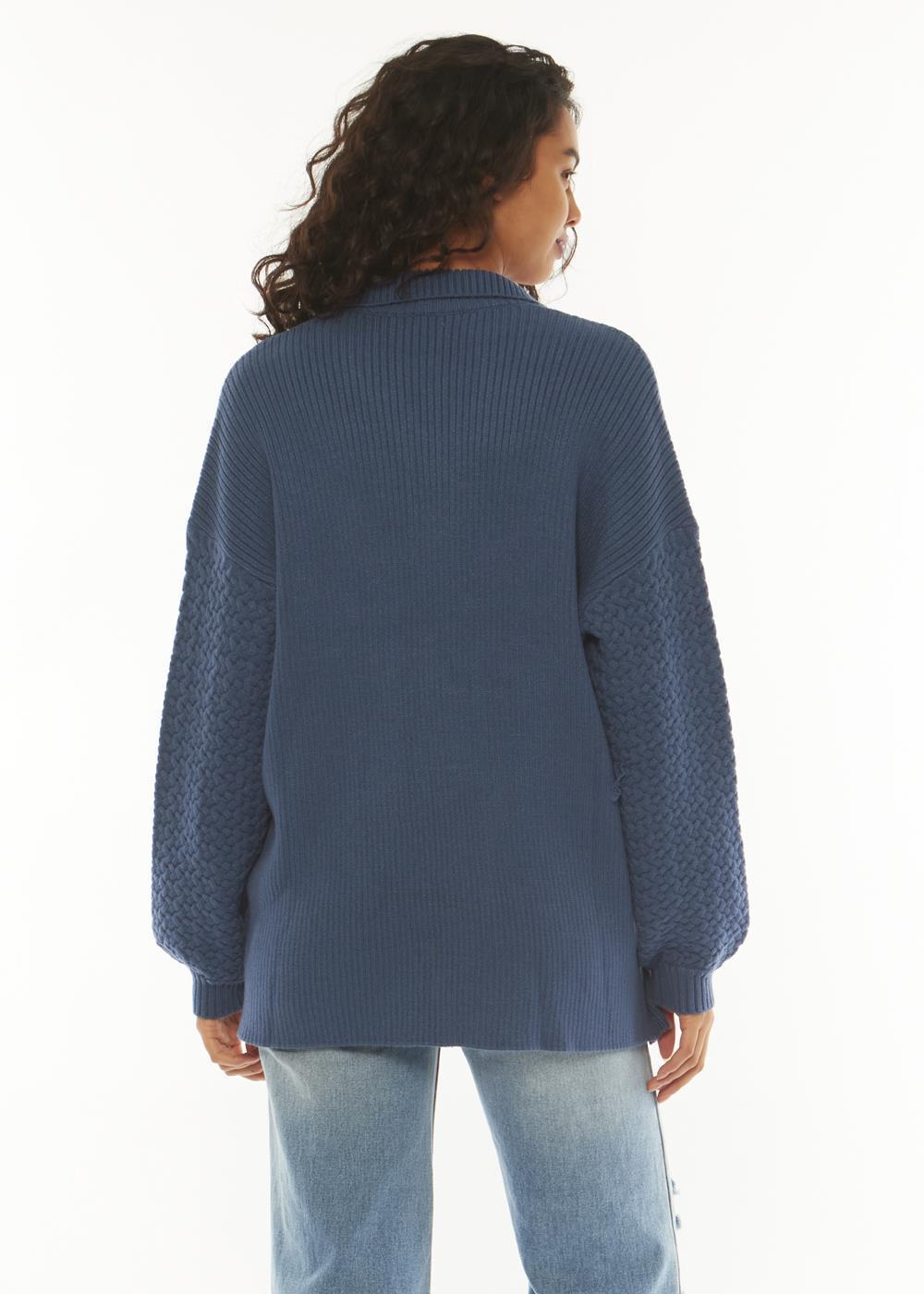 Sisstrevolution Sisstrevolution Flint Ls Sweater - blue fog