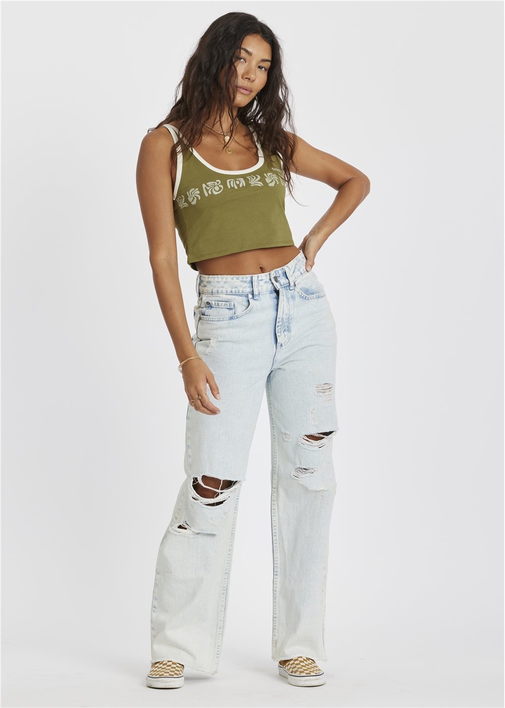 Sisstrevolution Layla Knit Tank Top - Army