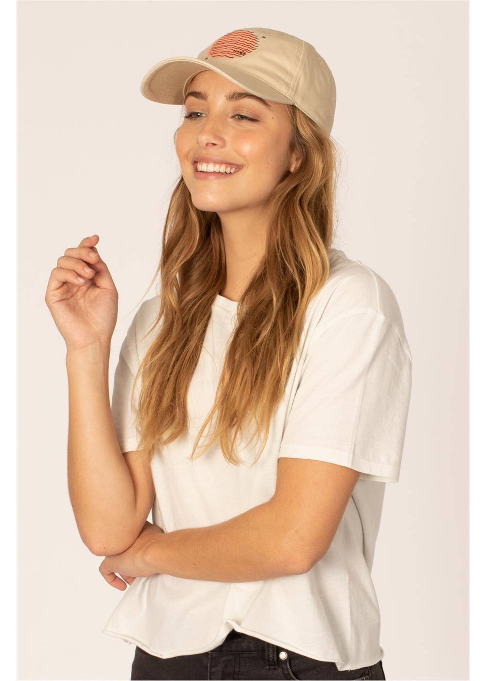 Sisstr Beyond The Trails Hat in tan, stylish ladies cotton cap.