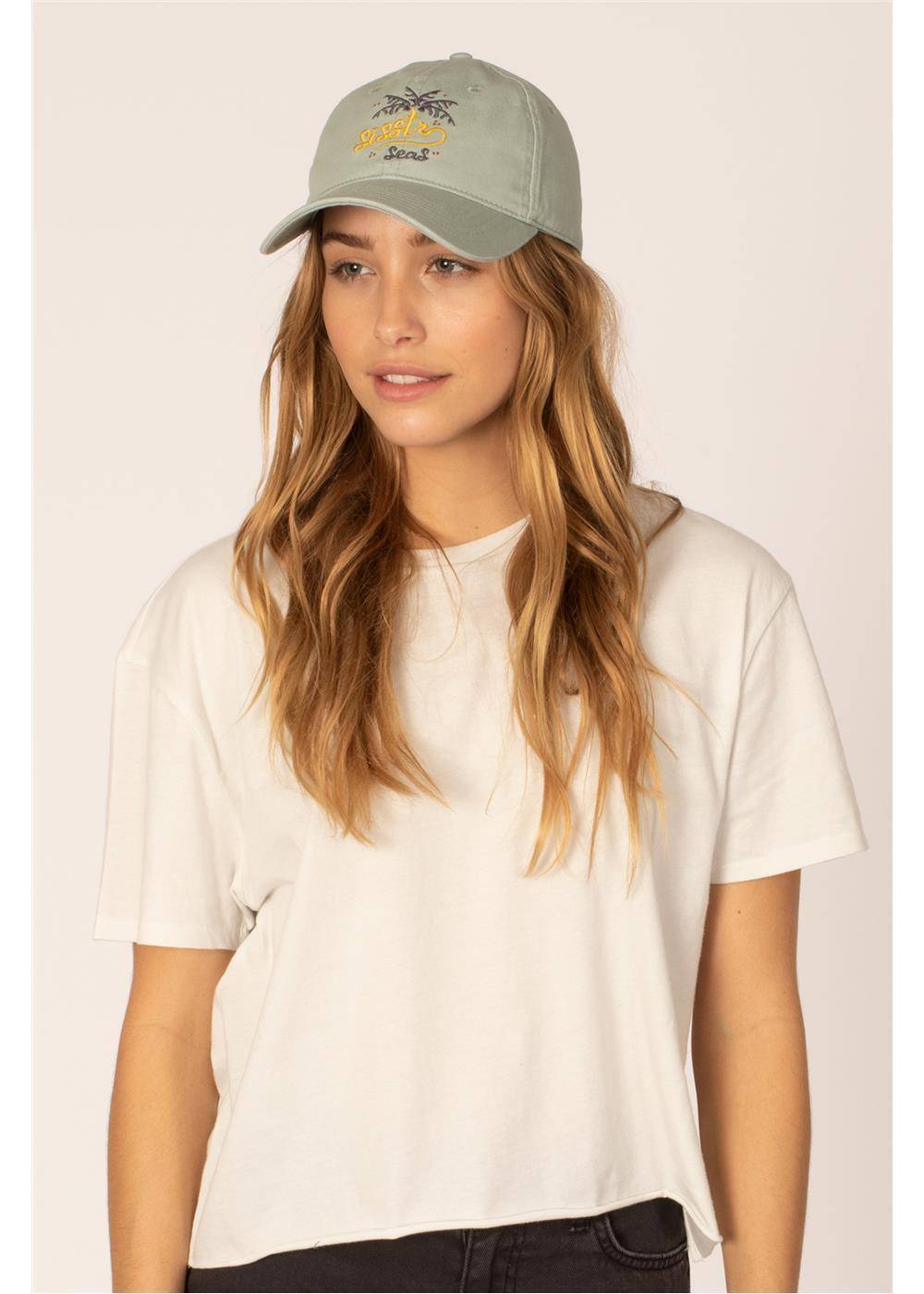 Sisstr Beyond The Trails Hat in dusty green, 100% cotton cap for women.