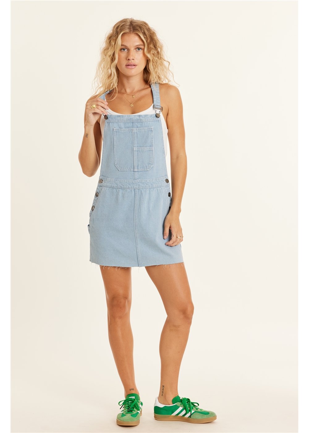 Sisstrevolution Ocean Haze Pinifore Dress - Breaker Blue