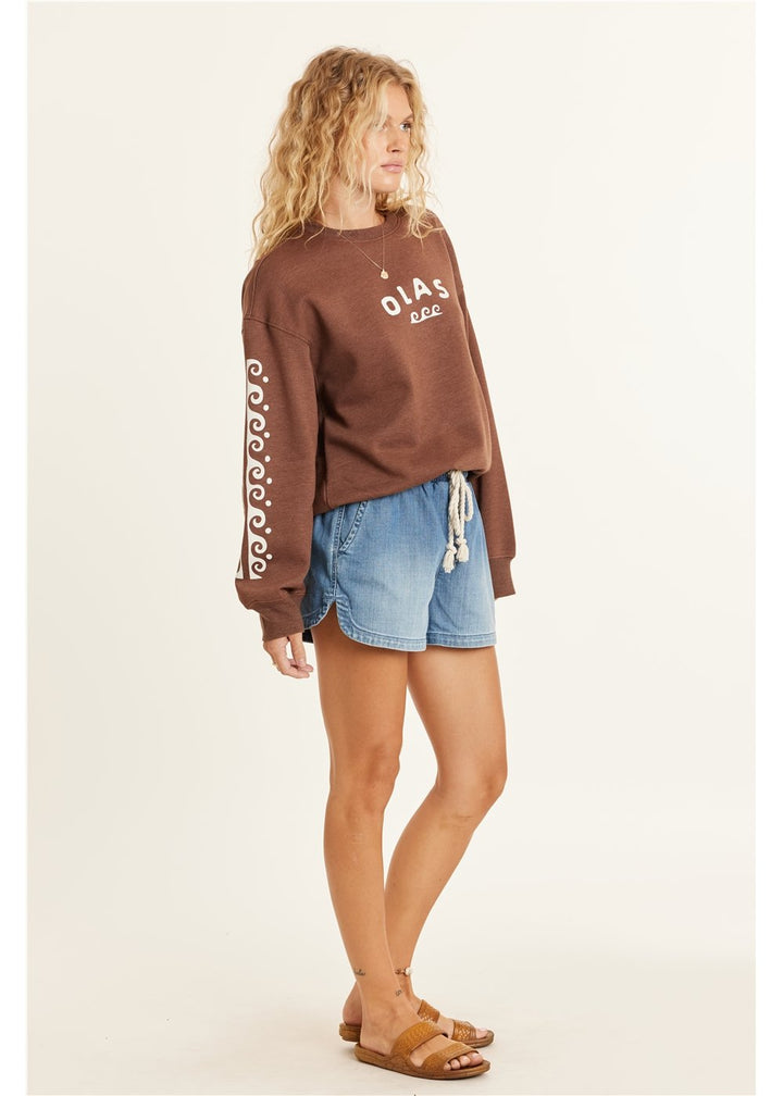 Sisstrevolution Lucia Long Sleeve Fleece Crew