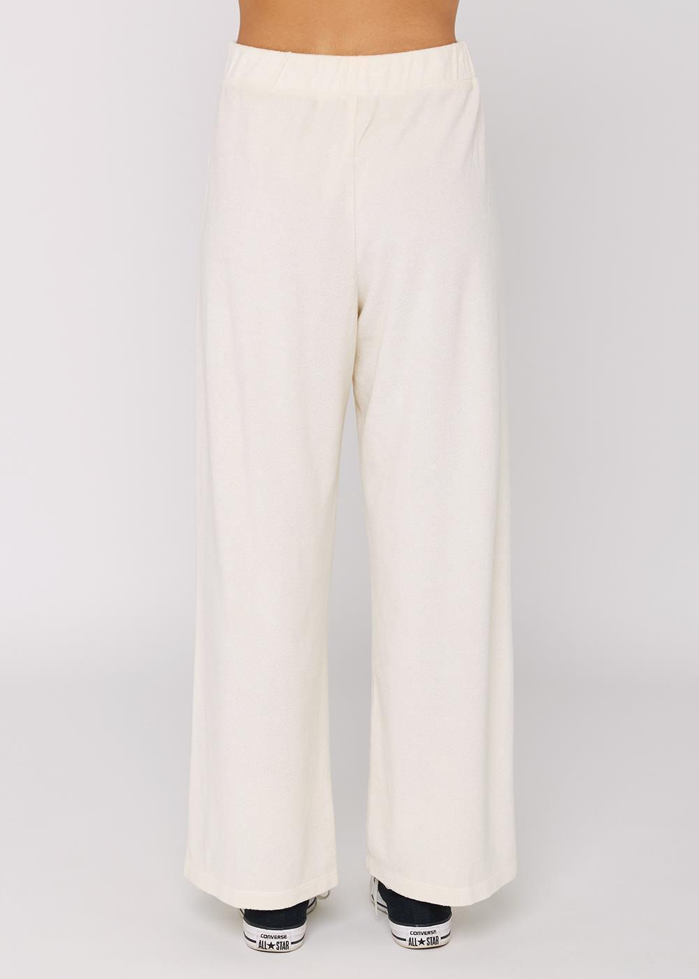 Sisstrevolution Sofia Pant in Sea Salt, back view of comfortable white ladies trousers.