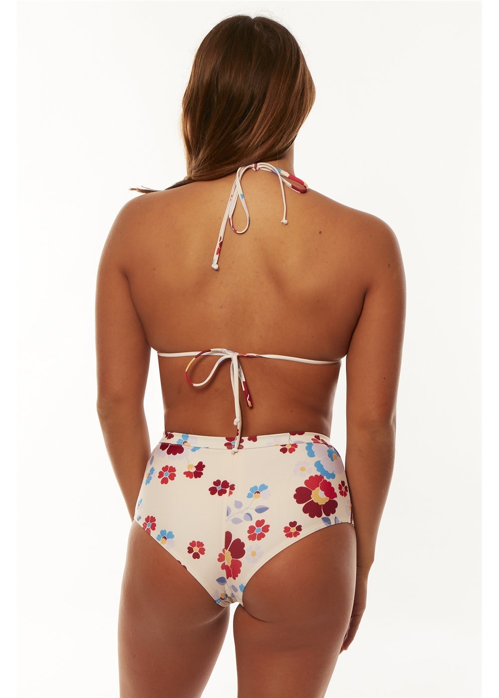 Sisstrevolution Swell Cortez Triangle Top with floral print, back view.