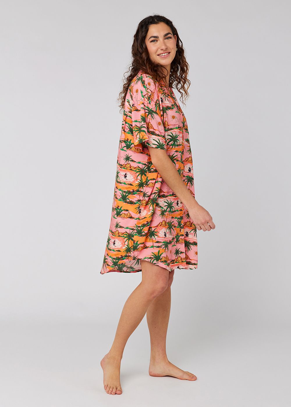 Sisstrevolution Sisstrevolution Hula Dress - Pink Hibiscus