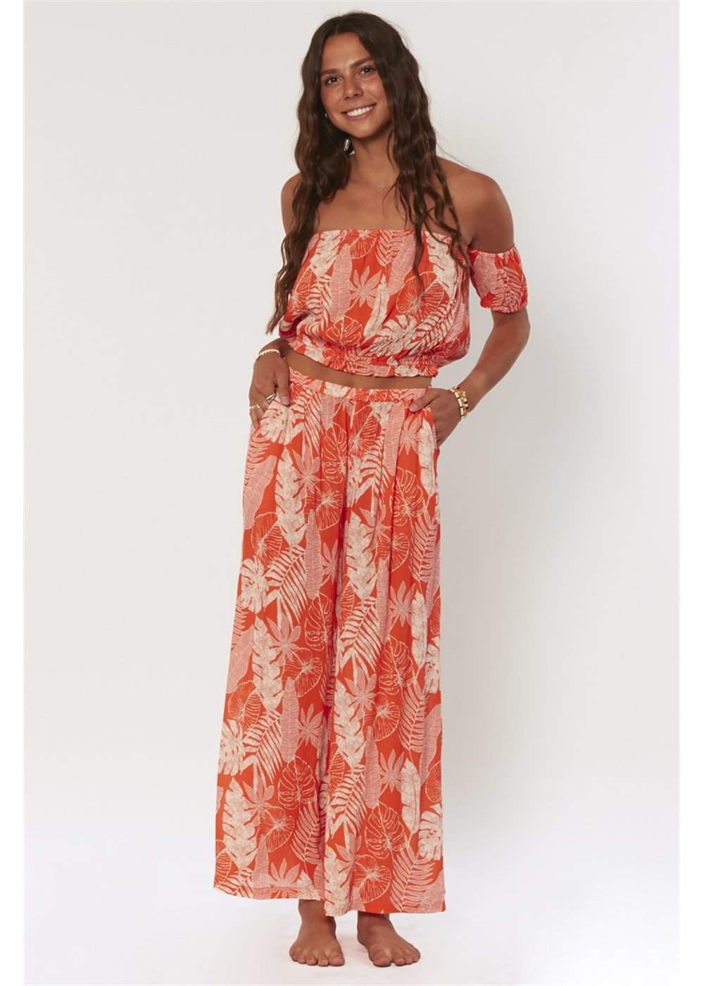 Sisstrevolution Paradise Palms S/S Wvn Top - sisstrevolution.co.uk